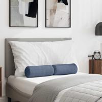 VidaXL Bolster kussens 2 stuks blauw ø 15 x 40 cm cordstof