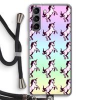 Musketon Unicorn: Samsung Galaxy S21 Transparant Hoesje met koord