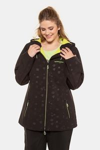 Ulla Popken Jas softshell, winddicht, waterafstotend, capuchon - Grote Maten Ulla Popken Jas softshell, winddicht, waterafstotend, capuchon - Grote Maten