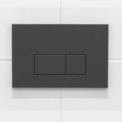 QeramiQ Dely Swirl Toiletset - 36.3x51.7cm - Geberit UP320 Burda inbouwreservoir - slimzitting - bedieningsplaat antraciet mat - rechthoekige knoppen - mat zwart 0701131/SW1102377/SW1000768/SW1026258