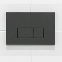 QeramiQ Dely Swirl Toiletset - 36.3x51.7cm - Geberit UP320 Burda inbouwreservoir - slimzitting - bedieningsplaat antraciet mat - rechthoekige knoppen - mat zwart 0701131/SW1102377/SW1000768/SW1026258
