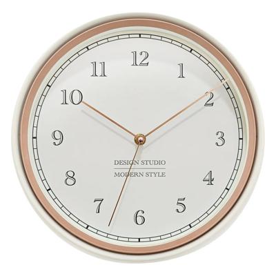Wandklok/muur klok Montreux - Kunststof/glas - Dia 29 cm - creme wit - keuken/gang/kantoor klok