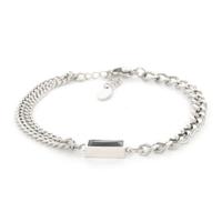 Kalli Schakel Armband Zwarte Steen Zilver | 2687