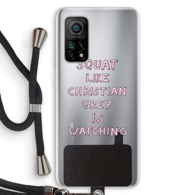 Christian Grey: Xiaomi Mi 10T 5G Transparant Hoesje met koord