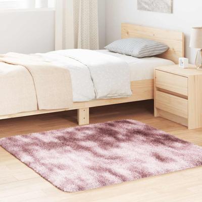 Hoogpolig vloerkleed NAVARRA 120x120 cm polyester stoffig roze