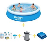 Bestway Zwembad - Fast Set - 366 x 76 cm - Inclusief WAYS Onderhoudspakket, Filterpomp & Grondzeil - thumbnail