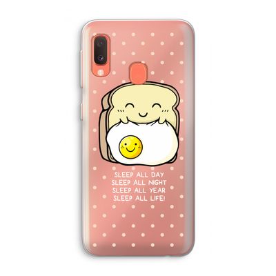 Sleep All Day: Samsung Galaxy A20e Transparant Hoesje
