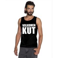 Volkomen kut tekst singlet shirt/ tanktop zwart heren