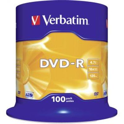 Verbatim DVD-R 16X 100st. Cakebox