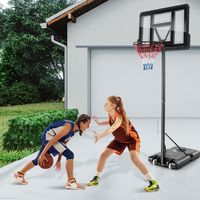 Basketbalstandaard 130-305 cm In Hoogte Verstelbaar Basketbalkorf met Standaard en 2 Wielen voor Kinderen Volwassenen