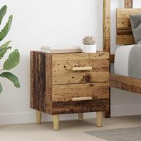 Bedkast met lade 2 pcs Oud hout 40 x 35 x 47,5 cm Bewerkt hout