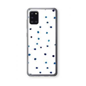 Blauwe stippen: Samsung Galaxy A31 Transparant Hoesje