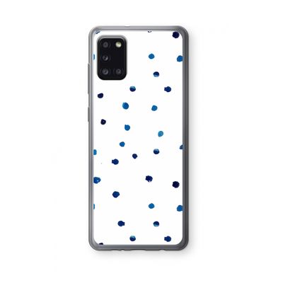 Blauwe stippen: Samsung Galaxy A31 Transparant Hoesje