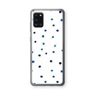 Blauwe stippen: Samsung Galaxy A31 Transparant Hoesje