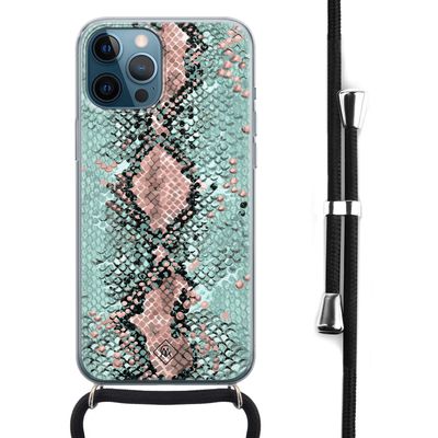 iPhone 12 Pro Max hoesje met koord - Snake pastel