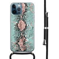 iPhone 12 Pro Max hoesje met koord - Snake pastel
