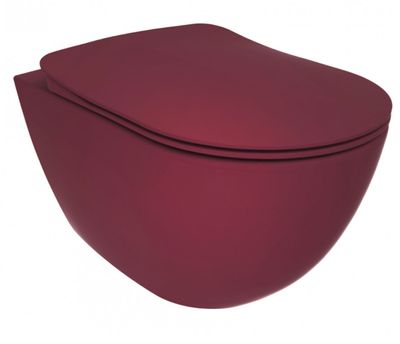 Wandcloset BWS Rimoff Ophang Toilet Zonder Bidet Berry