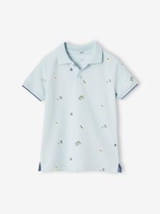 Jongenspolo met print hemelsblauw