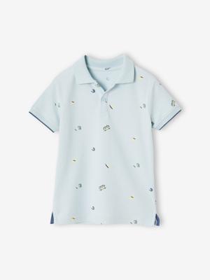 Jongenspolo met print hemelsblauw
