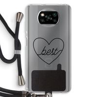 Best heart black: Xiaomi Poco X3 Pro Transparant Hoesje met koord