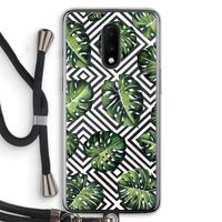 Geometrische jungle: OnePlus 7 Transparant Hoesje met koord