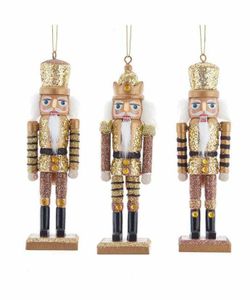 Wooden Bee Glitter Nutcracker Ornament 6 inch - Kurt S. Adler