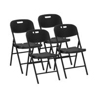 Klapstoelen - set van 4 - Royal Catering - 180 kg - zitvlak: 52 x 36 cm - zwart