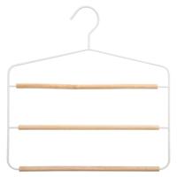 Luxe kledinghanger/broekhanger voor 3 broeken - wit - 35 x 36 cm - Kledingkast hangers