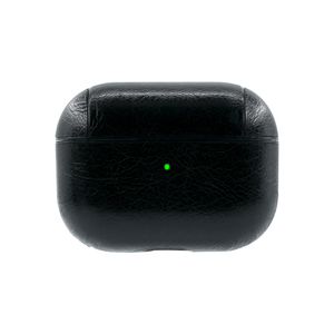 Apple Airpods 1 en 2 Lederlook Case - Leer - Hardcase - Sleutelhanger - Kunstleer - Apple Airpods - Zwart