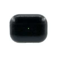 Apple Airpods 1 en 2 Lederlook Case - Leer - Hardcase - Sleutelhanger - Kunstleer - Apple Airpods - Zwart