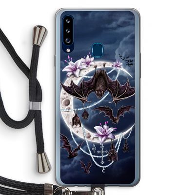Vleermuizen Maan: Samsung Galaxy A20s Transparant Hoesje met koord