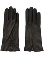Orciani gants en cuir à plaque logo - Noir Orciani gants en cuir à plaque logo - Noir