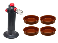 Cookinglife Creme Brulee Set - Creme Brulee Schaaltjes ø 12 cm 4 Stuks + Creme Brulee Brander