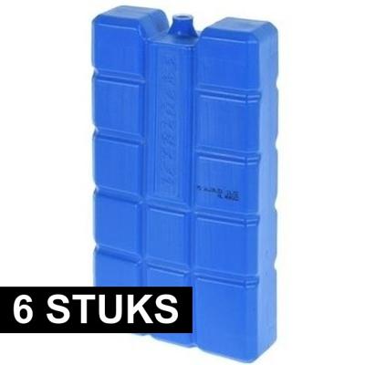 Koelelement blok van 750 gram - 6x - blauw - kunststof - voor koelbox en koeltas