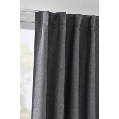 1+1 Gratis Leen Bakker - Gordijn Miran - Donker - 140x280 Cm (1 Stuk) - Polyester - Grijs
