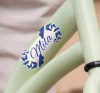 Blauwe vlinders Fiets naamsticker