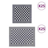 VidaXL 50-delige keukendoekenset katoen blauw en wit