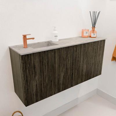 Toiletmeubel Mondiaz Joya Dlux | 90 cm | Meubelkleur Shadow | Faye wastafel Glace Wasbak Links | 1 kraangat