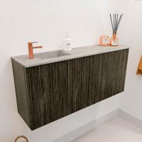 Toiletmeubel Mondiaz Joya Dlux | 90 cm | Meubelkleur Shadow | Faye wastafel Glace Wasbak Links | 1 kraangat