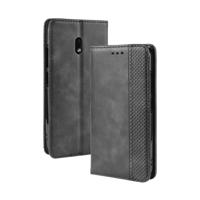 Magnetische Buckle retro Crazy Horse textuur horizontale Flip lederen case voor Nokia 2 2 met houder & kaartsleuven & fotolijstjes (zwart)