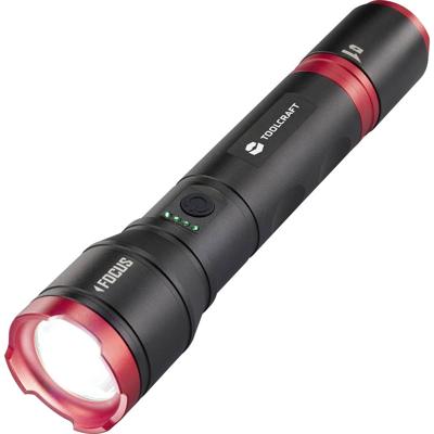 TOOLCRAFT Handlamp werkt op Li-ion oplaadbare batterij of batterijgevoed Verstelbaar, Instelbare puntgrootte, Met stroboscoopfunctie, Met USB-poort 1200 lm 6.5