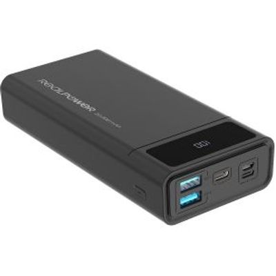 RealPower PB-20k PD powerbank 20000 mAh Zwart