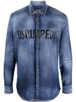 DSQUARED2 chemise en jean à logo imprimé - Bleu