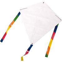 Blanco vlieger DIY knutselpakket inclusief 6 krijtjes 49 x 49 cm   -