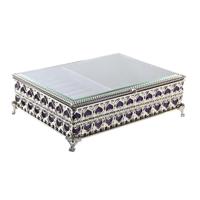 Juwelenkistje DKD Home Decor Kristal Metaal 24 x 18 x 7 cm Zilverkleurig Lila