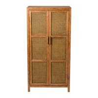 Webbing kast Bandung hoog - bruin - 140x70x40 cm