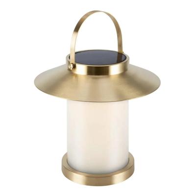 Messing tafellampje met ingebouwd zonnepaneel en LED lichtbron Nordlux &apos;Temple To-Go 35&apos;