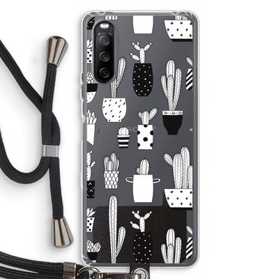 Cactusmotief: Sony Sony Xperia 10 III Transparant Hoesje met koord