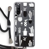 Cactusmotief: Sony Sony Xperia 10 III Transparant Hoesje met koord