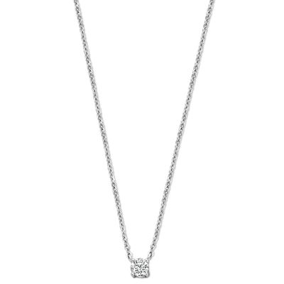Ketting zilver-zirconia 5,5 mm wit 41,5-44,5 cm